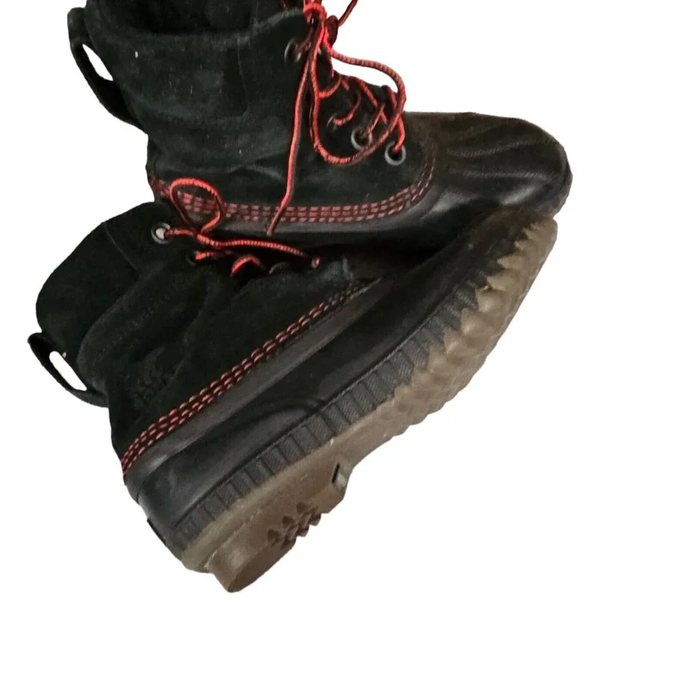SOREL Cheyanne Duck Boots‎ Mens Sz 4 Waterproof Black Red Boot